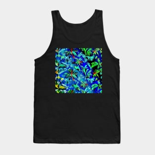 Aloha Hawaiian Palm Trees Flowers Psychedelic Floral Gift Luxury Trippy Vibrant Colorful Tank Top